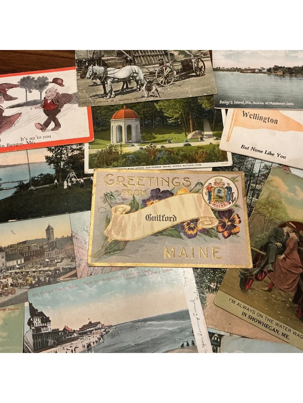 Antique Postcard Lot of Maine Towns and Attractions
